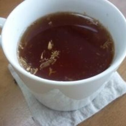 紅茶・しょうが・梅酒。全部あるぞ！！どれも大好きなのでどんなお味かな～と作ってみました！身体が温まってほっこりしてます♪美味しかった♪御馳走様でしたぁ～